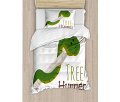 Cartoon Snake Mascot Love Duvet Cover Set