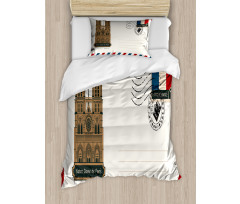 Postcard Stamp Duvet Cover Set