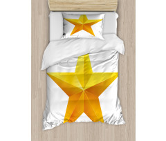 Single Yellow Ombre Star Duvet Cover Set