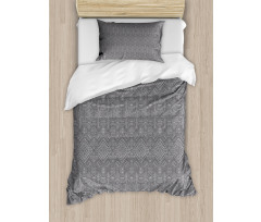 Symmetric Greyscale Motifs Duvet Cover Set