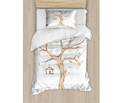 Apple Flying Birds Art Duvet Cover Set