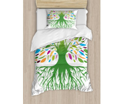 Colorful Tree Art Duvet Cover Set