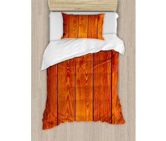 Wood Timber Floor Orange Duvet Cover Set