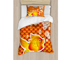 Cartoon Goldfish Bubble Duvet Cover Set