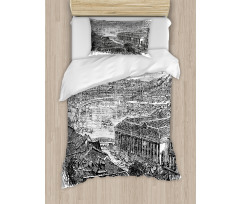 Vintage City Silhouette Duvet Cover Set