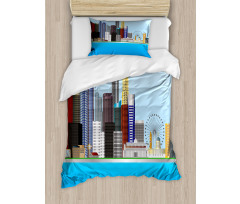 Urban Buildings and River Duvet Cover Set