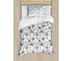 Blooming Flowers Buds Art Duvet Cover Set