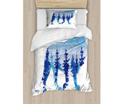 Winter Woods as Animal Duvet Cover Set