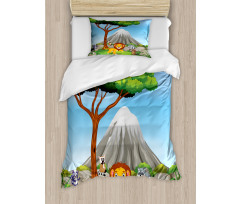 Animals Volcano Duvet Cover Set