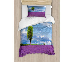 Lavender Field Tree Duvet Cover Set