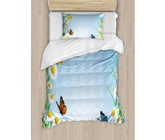 Daisy with Butterflies Duvet Cover Set