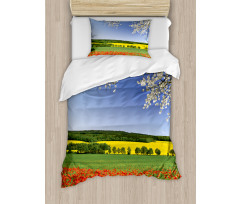 Poppy Field Landscape Duvet Cover Set