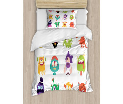 Funny Monsters Cartoon Art Duvet Cover Set