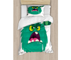 Fluffy Angry Monster Cartoon Duvet Cover Set