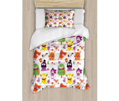 Monsters Animal Funny Cartoon Duvet Cover Set