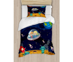 Children Space Travel Galaxy Duvet Cover Set