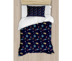 Stars Rockets and Planets Duvet Cover Set