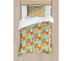 Doodle Beasts Wow Lettering Duvet Cover Set