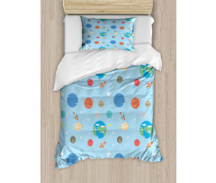 Colorful Galactic Elements Duvet Cover Set