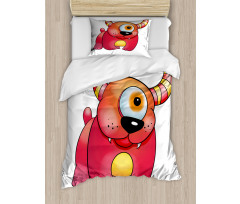 Bizarre Creature with Horns Duvet Cover Set