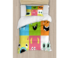 Colorful Blocks Emoticon Duvet Cover Set