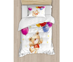 Teddy Bear with Baloon Duvet Cover Set