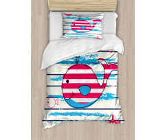 Fish Sailor Marine Sea Duvet Cover Set