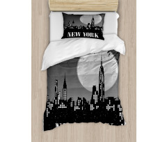 Grunge Nighttime City Duvet Cover Set