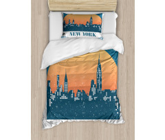 New York City at Sunset Duvet Cover Set