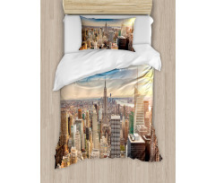 Sunset Urban Aerial Photo Duvet Cover Set