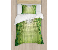 Bamboo Trees in Forest Duvet Cover Set