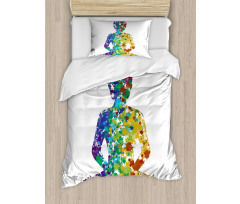 Meditating Silhouette Duvet Cover Set