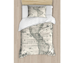 Retro Old America Map Duvet Cover Set