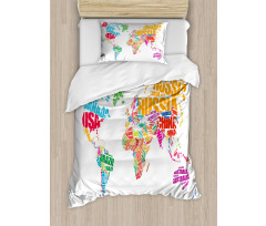 World Europe America Duvet Cover Set