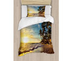 Exotic Beach Sunset Duvet Cover Set