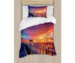 Wooden Bridge on Sea Duvet Cover Set