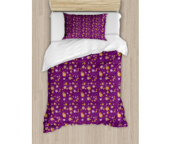 Flowers Leaves and Fruits Duvet Cover Set