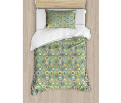 Abstract Hearts and Dots Duvet Cover Set