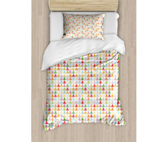 Repeated Colorful Shapes Duvet Cover Set