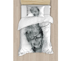 Smoky Skull Grungy Art Duvet Cover Set