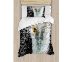 Cliffs Waterfall Canoe Duvet Cover Set