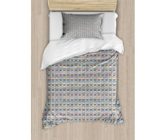 Pastel Simplistic Motifs Duvet Cover Set