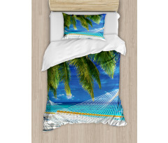 Sandy Palm Coconut Sea Duvet Cover Set