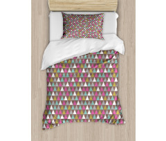 Colorful Vintage Triangles Duvet Cover Set