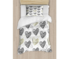 Sketched Hearts Duvet Cover Set