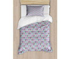 Romance Love Motifs Dots Duvet Cover Set