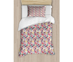 Vintage Cocktails Motifs Art Duvet Cover Set