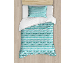 Horizontal Aquatic Waves Duvet Cover Set