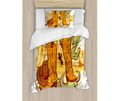 Old Wild Cowboys Rope Duvet Cover Set