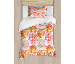 Watercolor Artwork Roses Duvet Cover Set